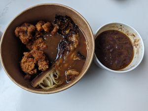 Carribbean chicken with Jamaican gravy - very nice, but the gravy could be thicker/more flavoursome at Jam Delish in North London