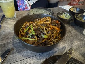 Oxtail chow mein  at Jam Delish in North London