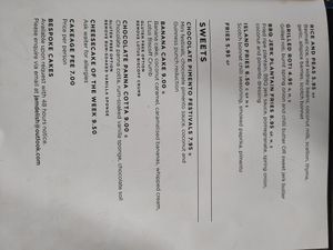 Sides and Sweets menu at Jam Delish in North London