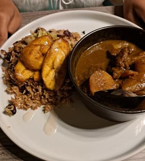 Curried goat at Jam Delish in North London
