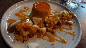 Mango crème caramel at Jam Delish in North London