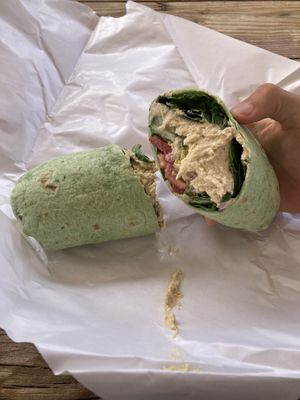 Hummus was tasty just a lot was put on   at Roadrunner Grab+Go in Joshua Tree