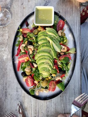 Avocado salad at Loving Hut in St Kanzian