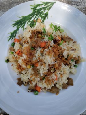 Kebab fried rice at Loving Hut in St Kanzian