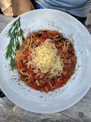 Spaghetti Vegetali at Loving Hut in St Kanzian