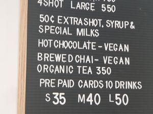 Vegan chai & choc at Hustle Coffee in Bendigo
