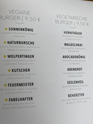 Vegan and vegetarian burgers at Hans im Glück  in Karlsruhe