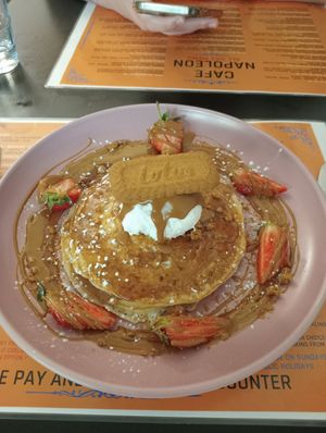 Biscoff pancakes at Cafe Napoleon in Warners Bay