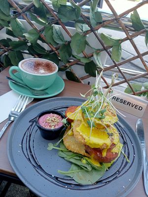 Vegan hash at Cafe Napoleon in Warners Bay