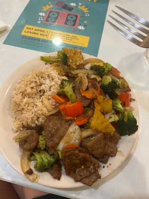 Vegan Pepper Steak (the most popular item) at Loving Hut in Tampa