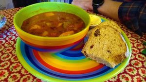 Tuscan bean stew at Potters Barn Cafe in Ribchester