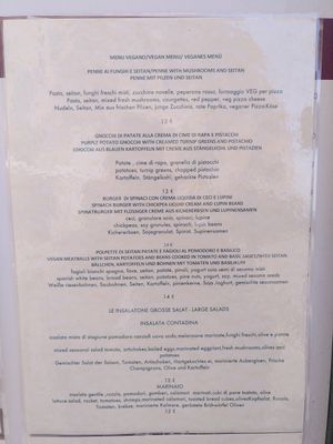 Vegan Menu at Al Ventitre in Lazise