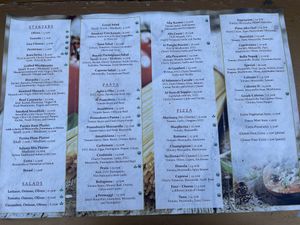 Menu with vegan options  at Da Giovanni Aglio e Olio in Corfu