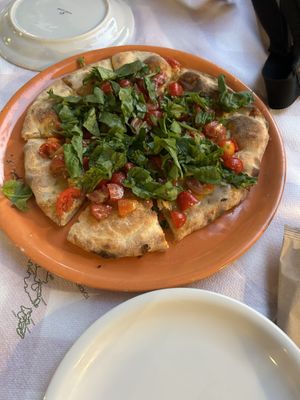 Bruschetta (looks like a pizza)   at Da Giovanni Aglio e Olio in Corfu