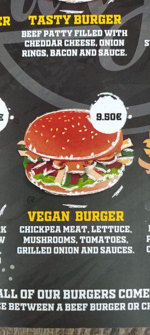 The vegan burger at Burger Grill 351 in Sao Vicente