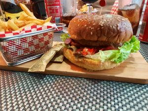 Very nice vegetarian Burger, also available as a vegane Option. at Burger Grill 351 in Sao Vicente