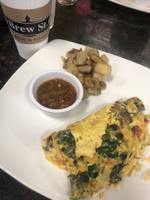 Omelette with all veggies  at Brew St. in Midland