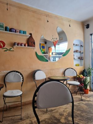 Inside space at Natural Cafe in Mallorca