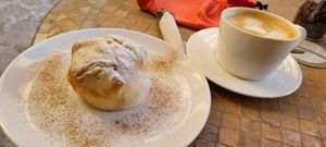 Apple pastel with banana at Natural Cafe in Mallorca