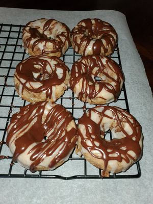 Half Naked Doughnuts with Homegrown Chocolate and Vanilla Glaze at Homegrown Vegan Cafe in Harvey