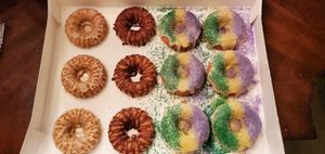 Dozen of assorted Vegan donuts  at Homegrown Vegan Cafe in Harvey