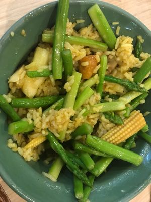 added the asparagus to the fried rice at Maeya in Udon Thani