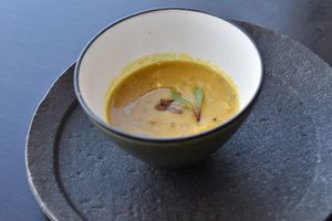 Pumpkin soup at Nirvana New York in Tokyo