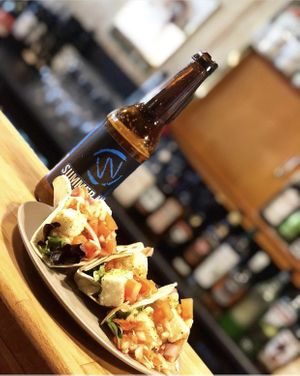 Crispy salt and pepper tofu, fresh salsa, rocket and nahm jim in toasted tortillas  at Sip. in Mildura