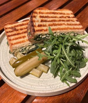 Cob loaf. Cashew creamed spinach & vegan cheddar    at Sip. in Mildura