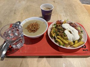 Soup of the day and some side salad  at Studio Kipsari in Espoo