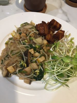 Noodles with ‘pork' at Began Vegan in Bangkok