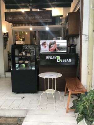 in front at Began Vegan in Bangkok