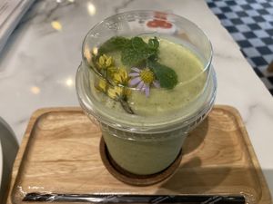 Detoxifying herbal smoothie  at Began Vegan in Bangkok