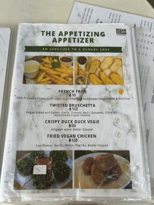 Menu  at Began Vegan in Bangkok