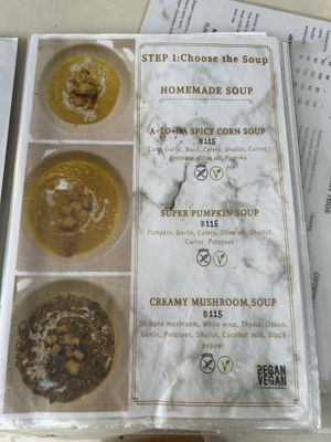 Menu  at Began Vegan in Bangkok