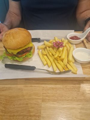 Burger at Began Vegan in Bangkok