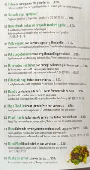 Menú vegano 2/2 at Sawadika in Zaragoza