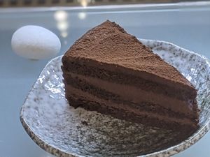 Chocolate truffle cake (doesn't contain gelatin) at Hvala - Chinatown in Central Singapore