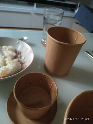 Recycled packing at Vy in Hamburg