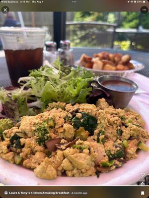 Our very popular Tofu Scramble !! at Laura & Tony's Kitchen in Eastham