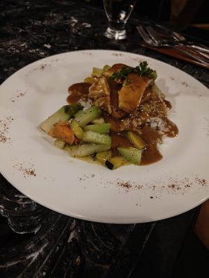 Grilled Thai Teriyaki Tofu at Ylang Ylang Beach Resort Restaurant in Montezuma