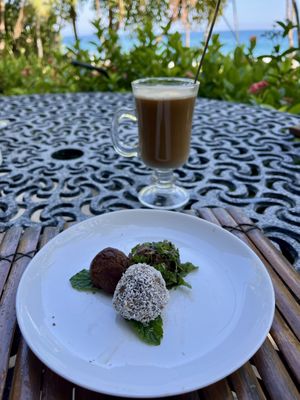 Trio of chocolate   at Ylang Ylang Beach Resort Restaurant in Montezuma