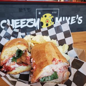 Chik'n Parm Sandwich at Cheezy Mike's in Baltimore