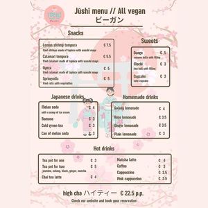 Menu June 2022  at Jūshī Café in Rotterdam