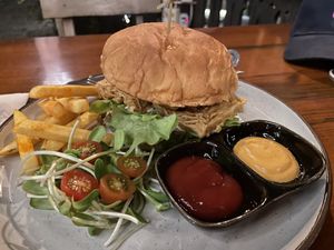 Teriyaki burger, 190 baht  at Shann Cafe  in Chiang Rai