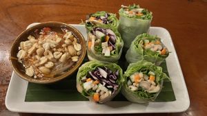 Fresh spring rolls  at Shann Cafe  in Chiang Rai