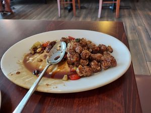 Kung pao dish at Vegan Kitchen in Naples