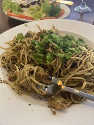Vegan pasta shrimp pesto  at Vegan Kitchen in Naples