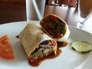 A special one day: Eggplant wrap at Vegan Kitchen in Naples