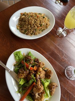 Crispy cauliflower and the fried rice at Vegan Kitchen in Naples